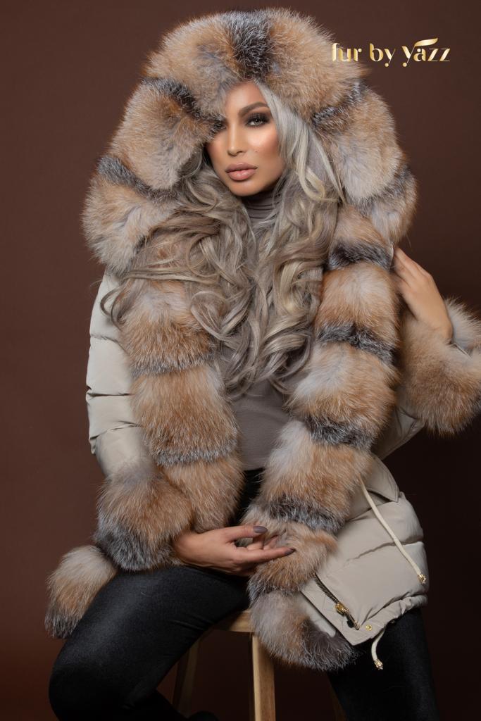 Fur Parka Marble Brown - Fur By Yazz - furbyyazz.com