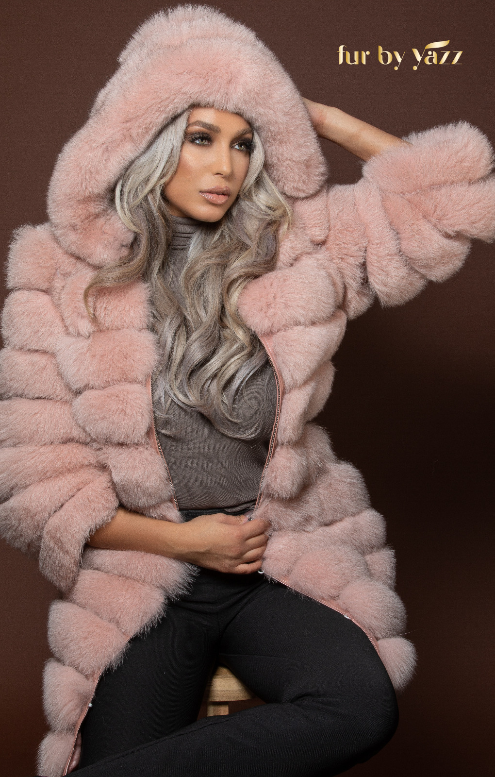 Fur Coat - Rosy Blush - Fur By Yazz - furbyyazz.com