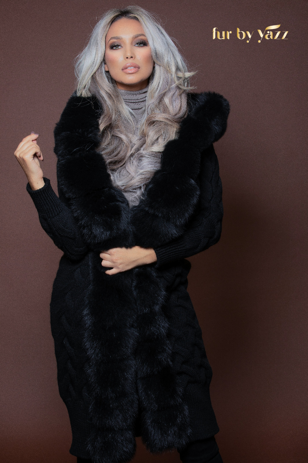 Fur Vest Black Frost - Fur By Yazz - furbyyazz.com