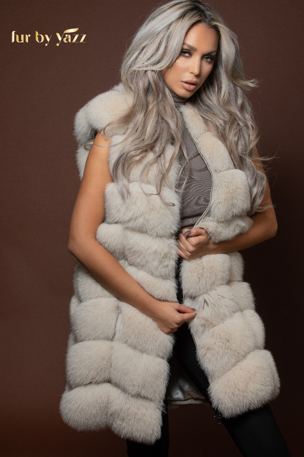 Fur Long Gillete - Beige - Fur By Yazz - furbyyazz.com