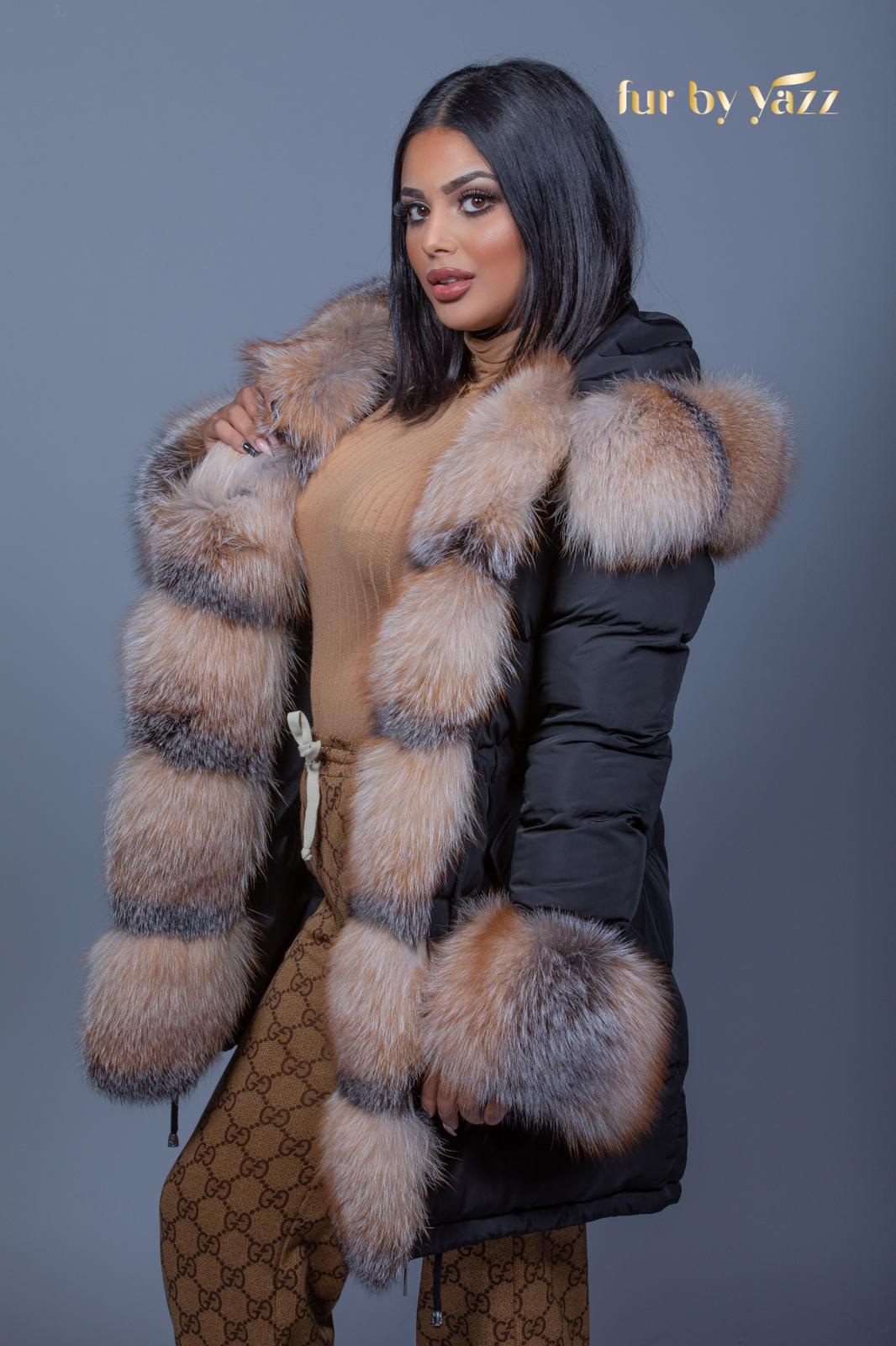 Fur Parka Marble Black - Fur By Yazz - furbyyazz.com
