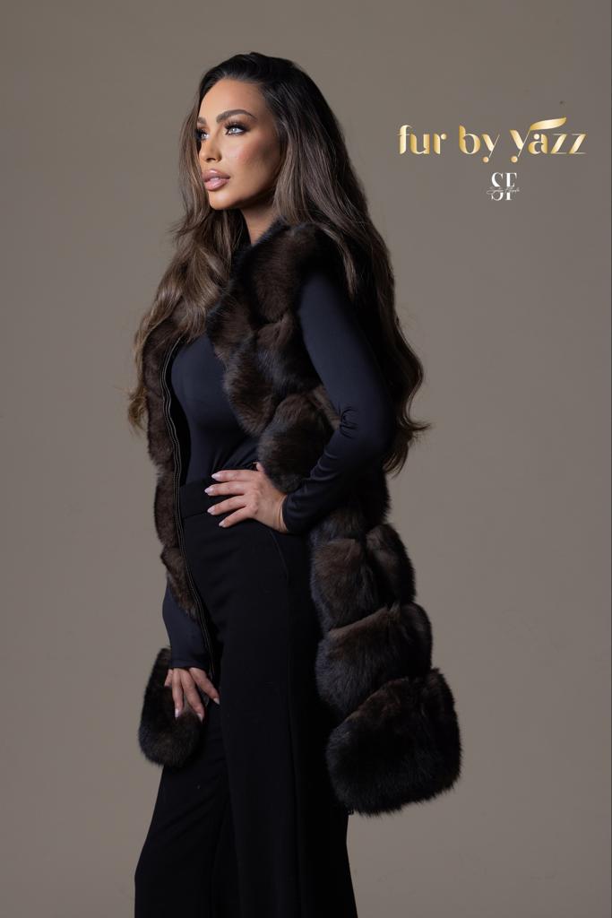 Gillete Long Brown Fur Coat - Fur By Yazz - furbyyazz.com